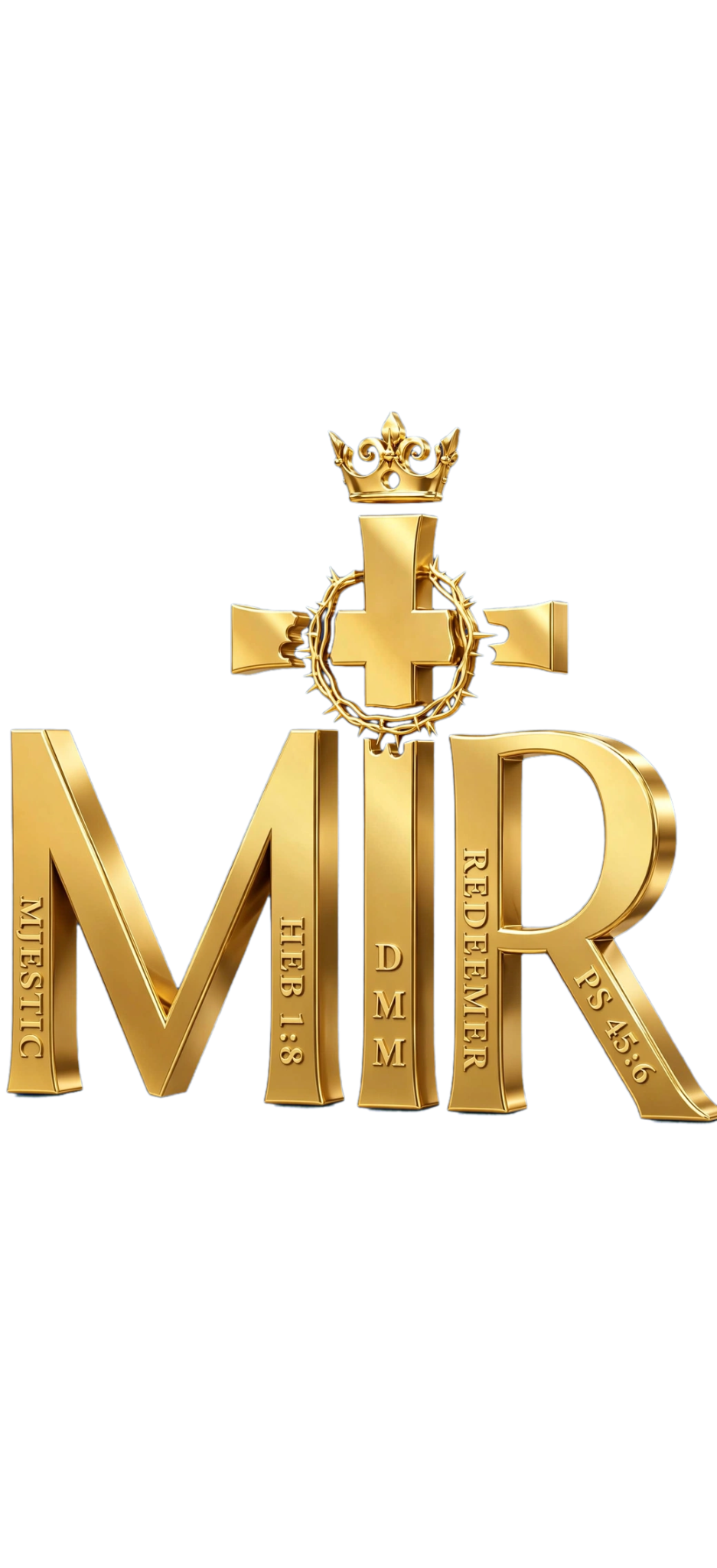 Majestic Redeemer crowned gold cross logo